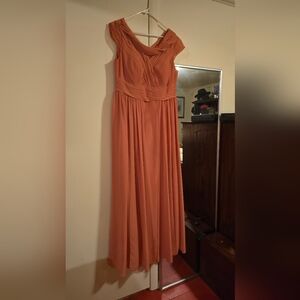 Azazie Sweetheart Coral-Peach Maxi Dress